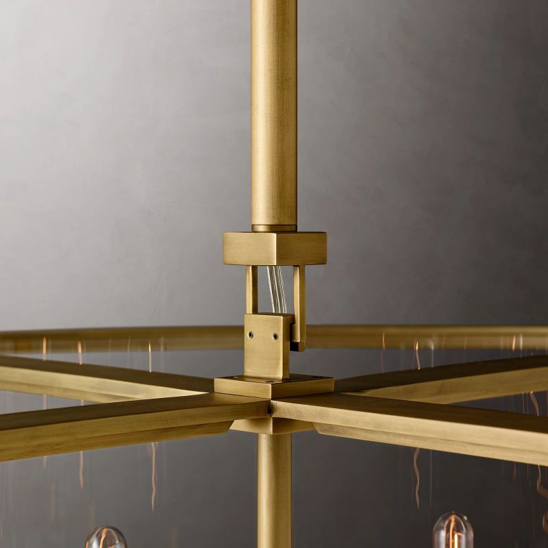 Beckman Framed Glass Round Chandelier 33"