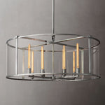 Beckman Framed Glass Round Chandelier 44"