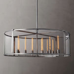 Beckman Framed Glass Round Chandelier 55"