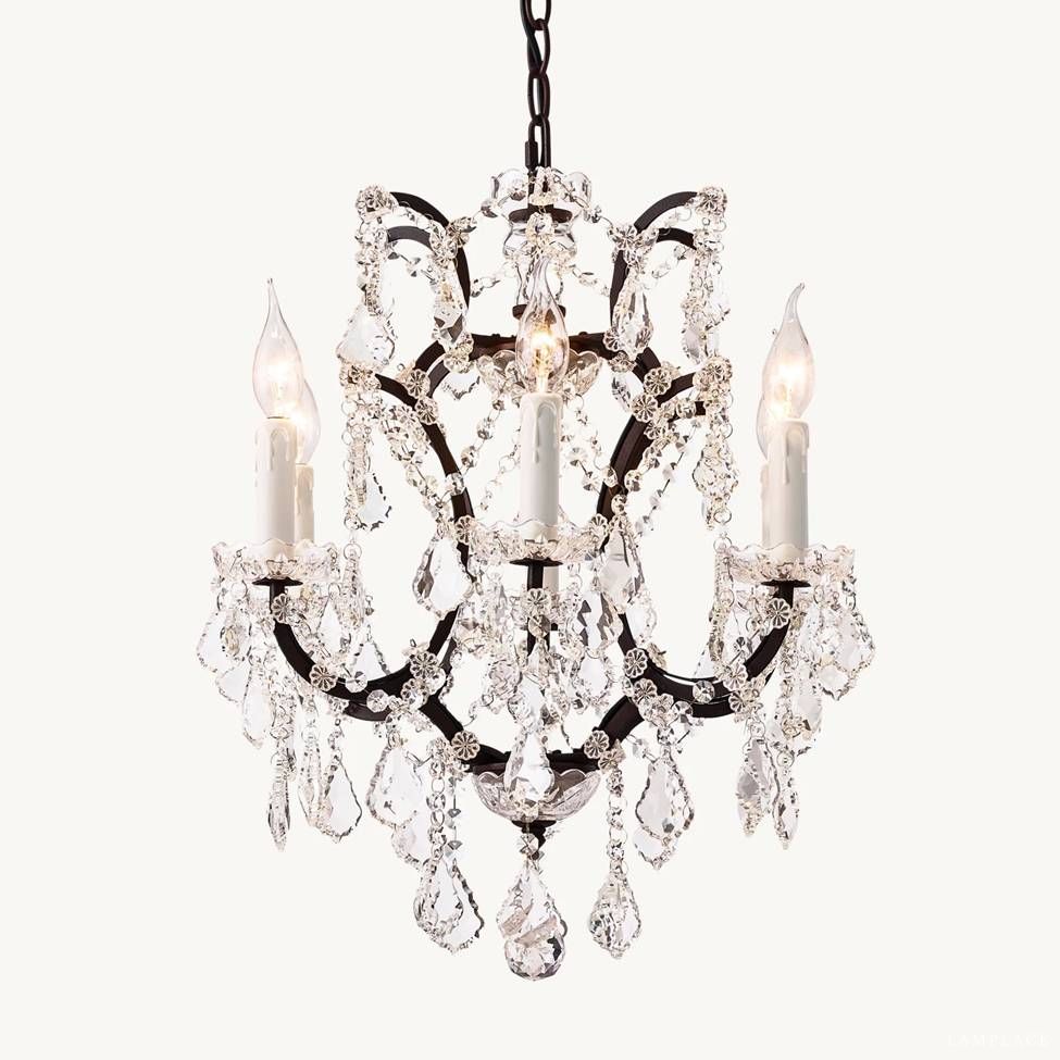 Rococo Vintage Crystal Round Chandelier 18"