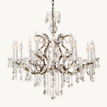 Rococo Vintage Crystal Round Chandelier 33"