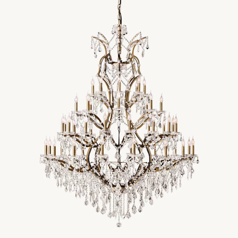 Rococo Vintage Crystal Round Chandelier 72"