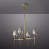Tulip Crystal Petal Round Chandelier 27"