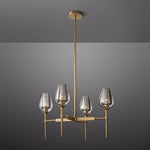 Tulip Crystal Petal Round Chandelier 27"