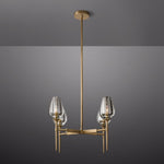 Tulip Crystal Petal Round Chandelier 27"