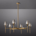 Tulip Crystal Petal Round Chandelier 42"