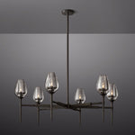Tulip Crystal Petal Round Chandelier 42"