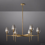 Tulip Crystal Petal Round Chandelier 42"