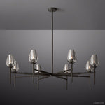 Tulip Crystal Petal Round Chandelier 54"