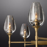 Tulip Crystal Petal Round Chandelier 27"