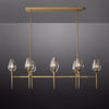 Tulip Crystal Petal Linear Chandelier 52"