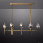 Tulip Crystal Petal Linear Chandelier 52"