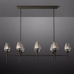 Tulip Crystal Petal Linear Chandelier 52"