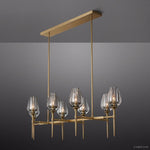 Tulip Crystal Petal Linear Chandelier 52"