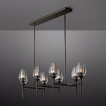 Tulip Crystal Petal Linear Chandelier 52"