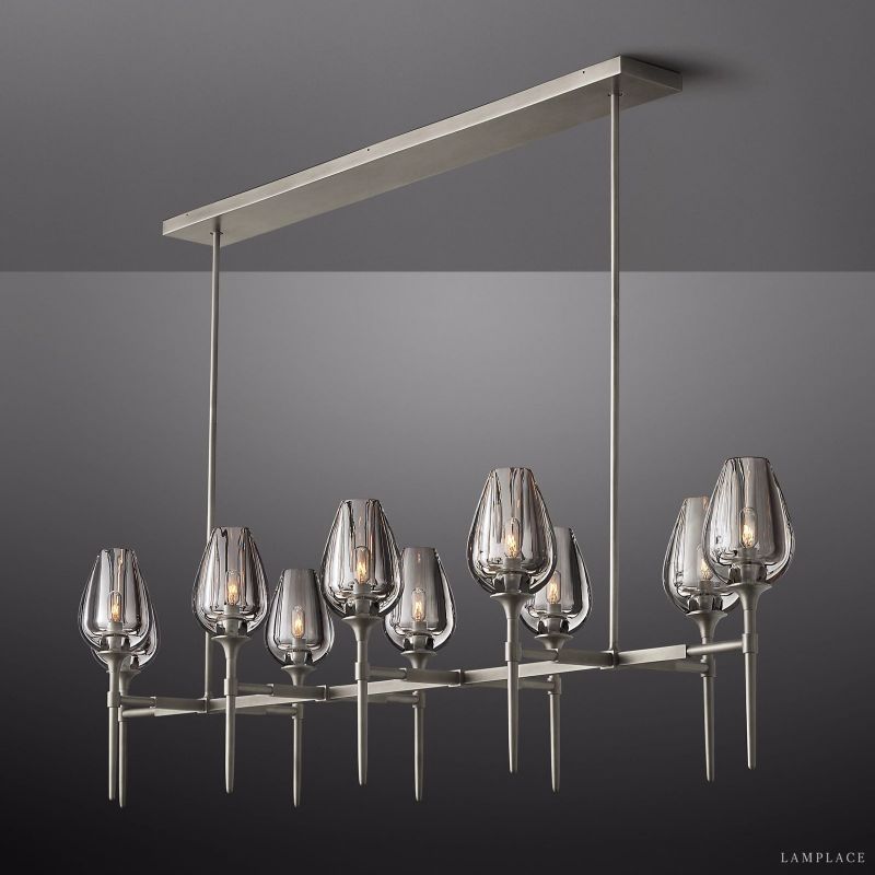 Tulip Crystal Petal Round Chandelier 65"