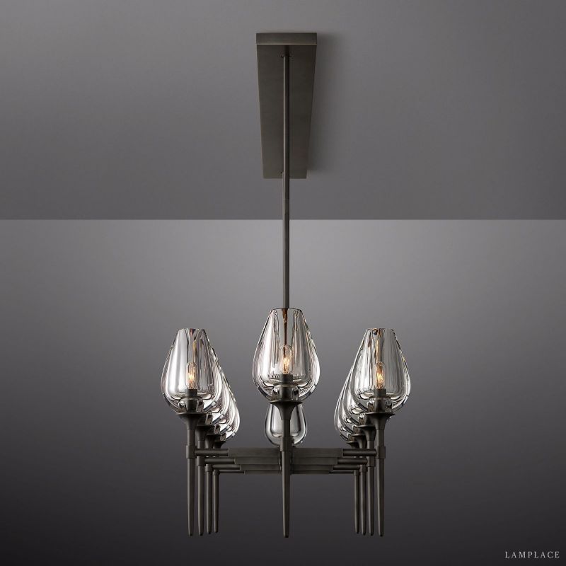 Tulip Crystal Petal Round Chandelier 65"