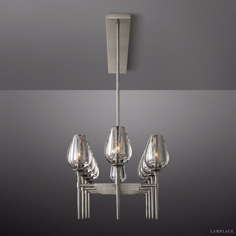 Tulip Crystal Petal Round Chandelier 65"