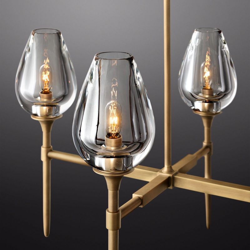 Tulip Crystal Petal Round Chandelier 65"