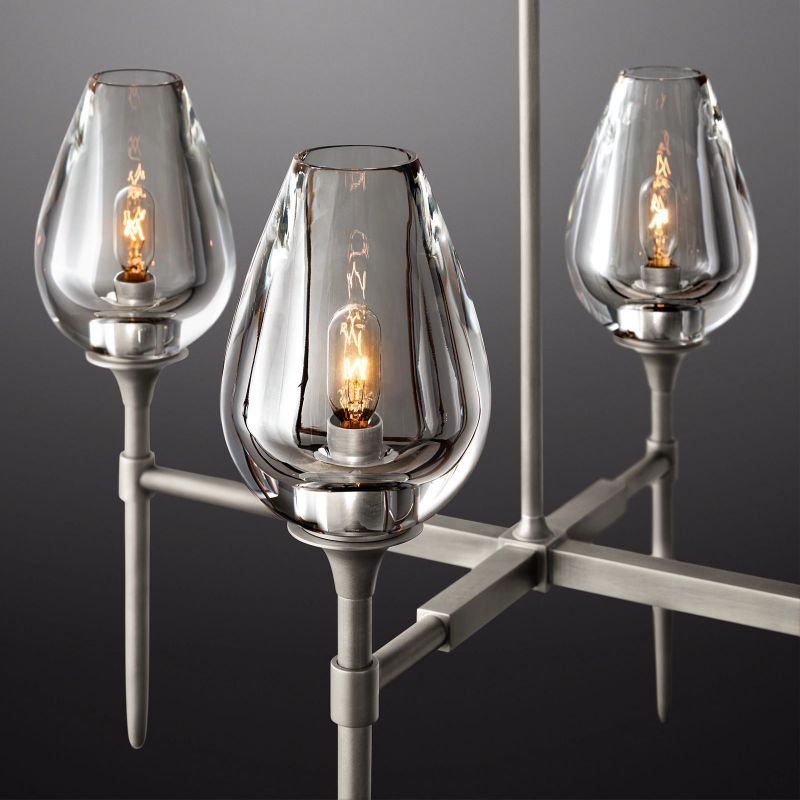 Tulip Crystal Petal Round Chandelier 65"