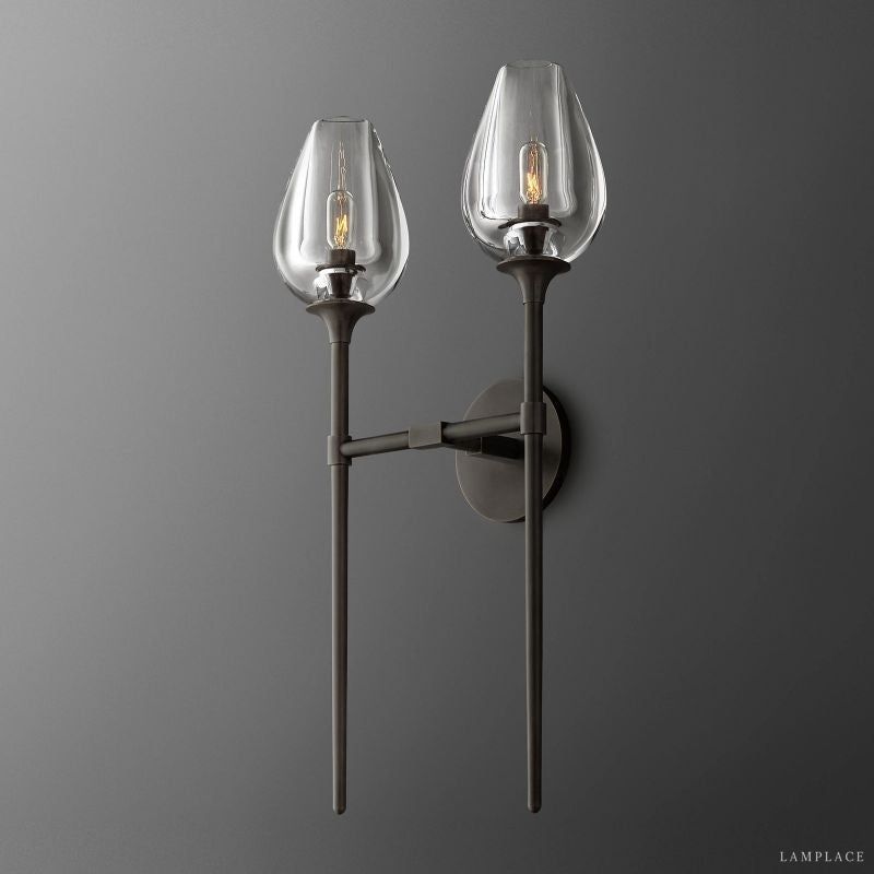 Tulip Crystal Petal Double Wall Sconce