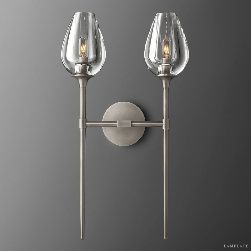 Tulip Crystal Petal Double Wall Sconce