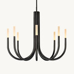 Rousselin Midcentury Sleek Round Chandelier 38"