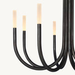 Rousselin Midcentury Sleek Round Chandelier 38"