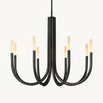 Rousselin Midcentury Sleek Round Chandelier 38"