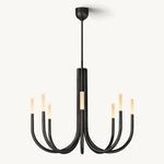 Rousselin Midcentury Sleek Round Chandelier 38"