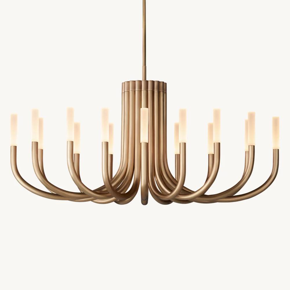 Rousselin Midcentury Sleek Oval Chandelier 50"