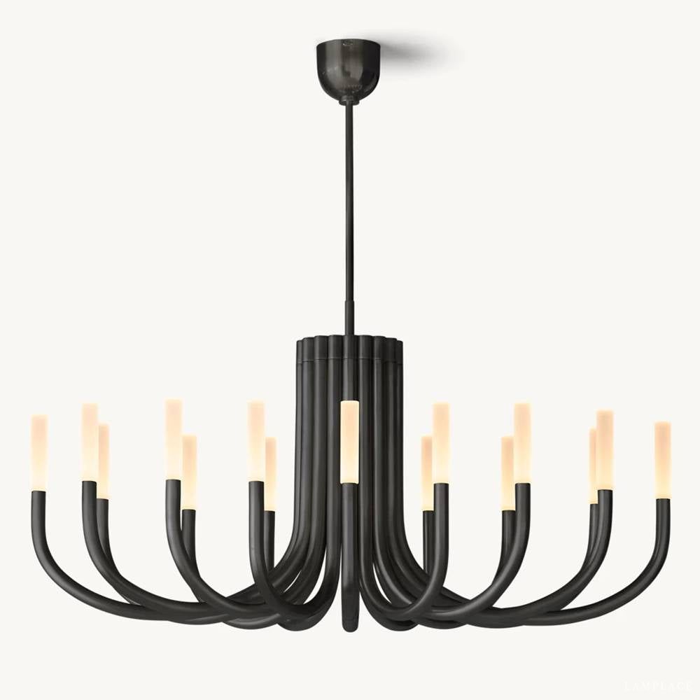 Rousselin Midcentury Sleek Oval Chandelier 50"