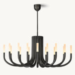 Rousselin Midcentury Sleek Oval Chandelier 50"
