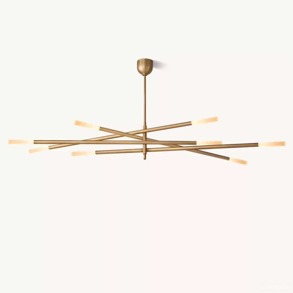 Rousselin 8-Light Mobile Rod Chandelier 65"