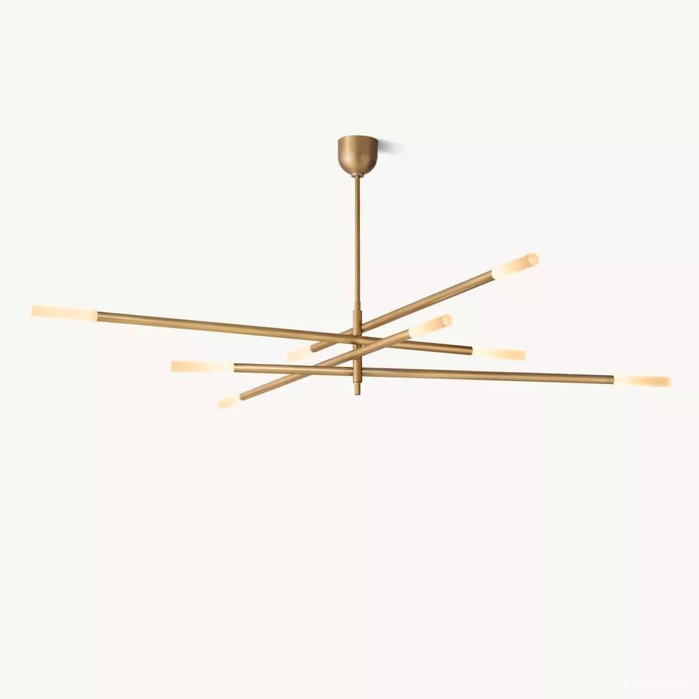 Rousselin 8-Light Mobile Rod Chandelier 65"