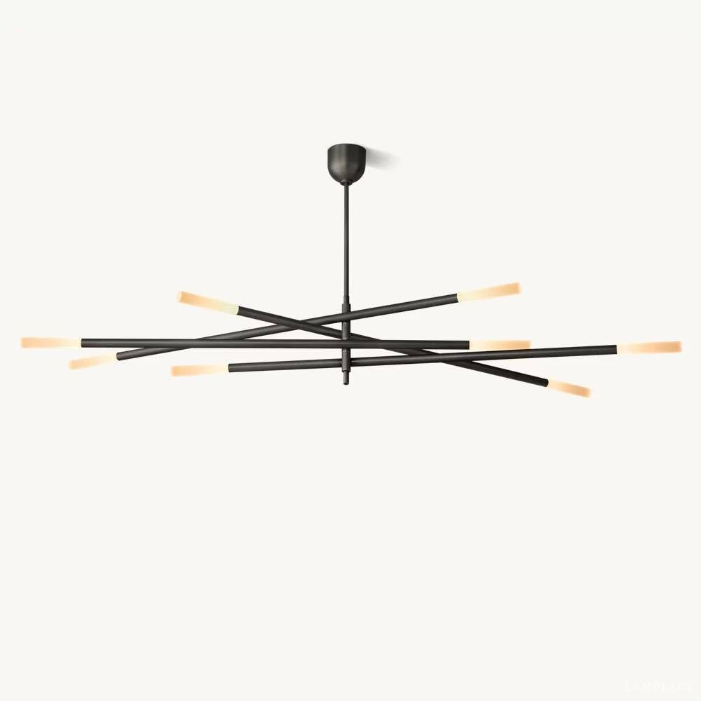 Rousselin 8-Light Mobile Rod Chandelier 65"