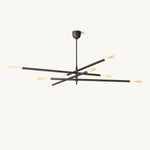 Rousselin 8-Light Mobile Rod Chandelier 65"