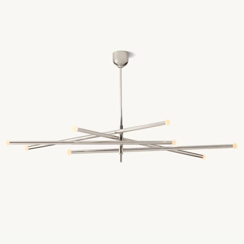 Rousselin 8-Light Mobile Orb Chandelier 68"