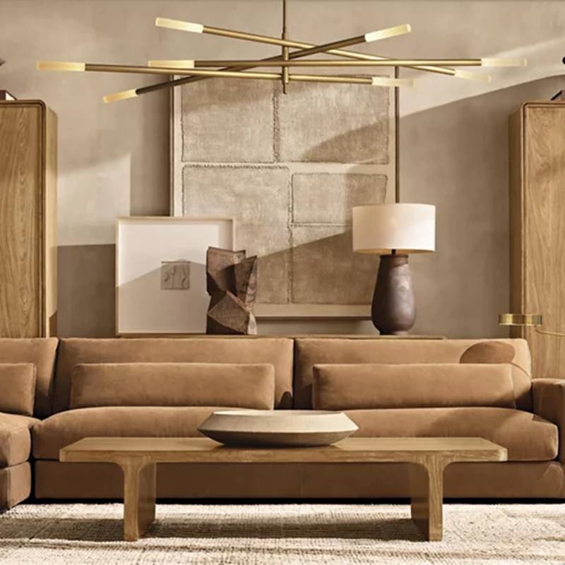 Rousselin 8-Light Mobile Rod Chandelier 80"