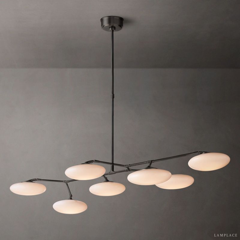Sylvaine Frosted Glass Linear Chandelier 60"