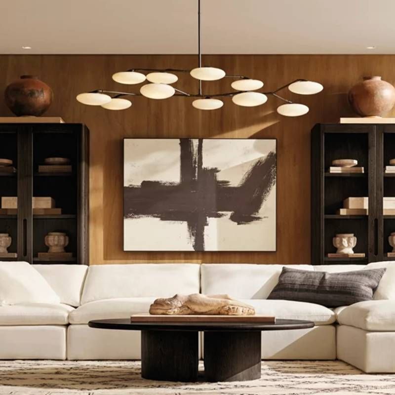 Sylvaine Frosted Glass Linear Chandelier 60"