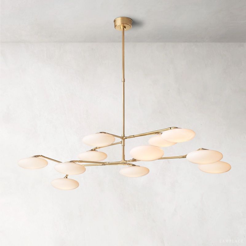 Sylvaine Frosted Glass Two-Tier Chandelier 65"