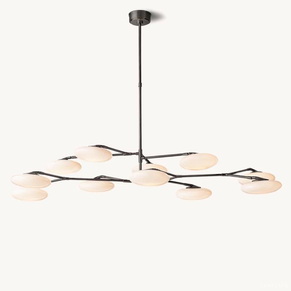 Sylvaine Frosted Glass Two-Tier Chandelier 65"