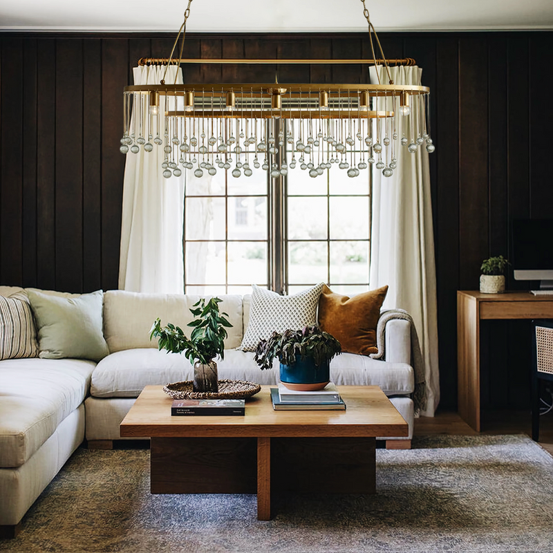 Aubrey Crystal Ball Oval Chandelier