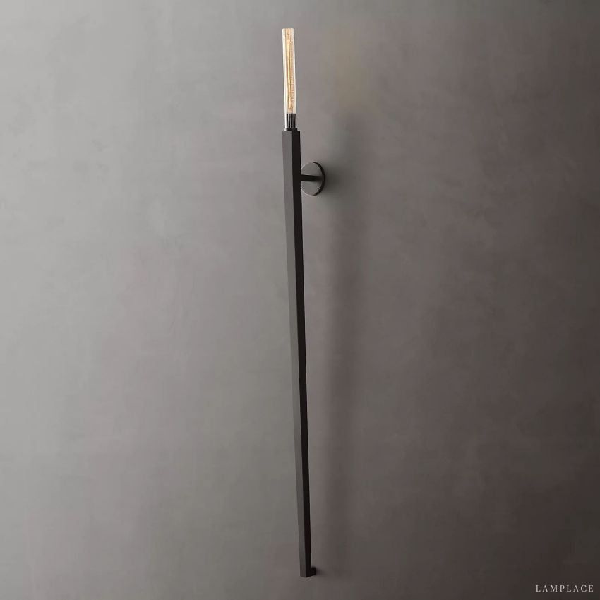 Cannele Ribbed Glass Torch Wall Sconce