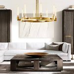Cannele Ribbed Glass Round Chandelier 72"