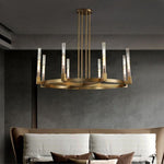Cannele Ribbed Glass Round Chandelier 60"