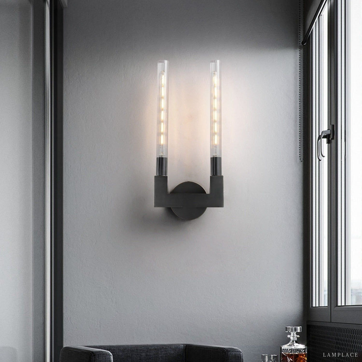 Cannele Ribbed Glass Double Wall Sconce