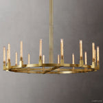 Cannele Ribbed Glass Round Chandelier 72"