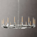 Cannele Ribbed Glass Round Chandelier 72"